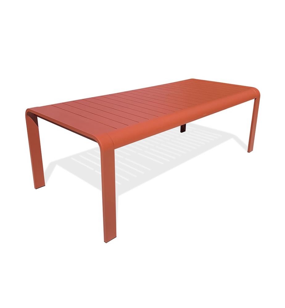 Gartentisch HANOI (220 x 100 cm) aus Aluminium - TERRACOTTA