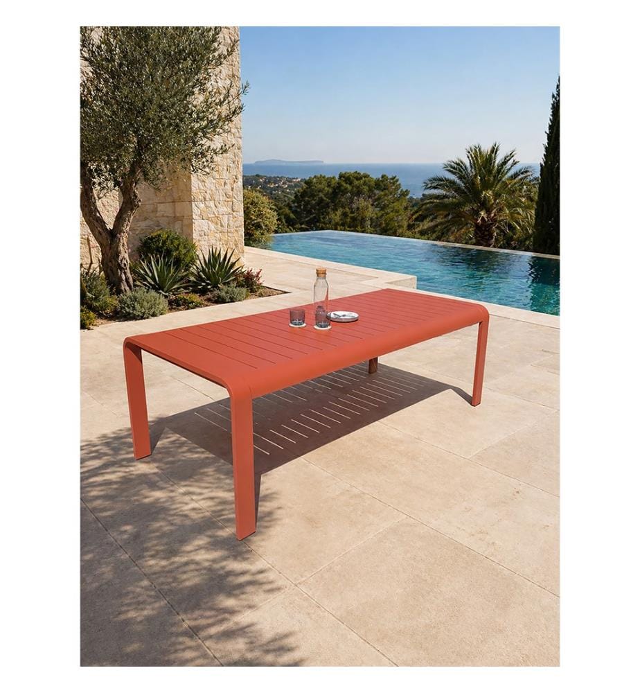 Gartentisch HANOI (220 x 100 cm) aus Aluminium - TERRACOTTA