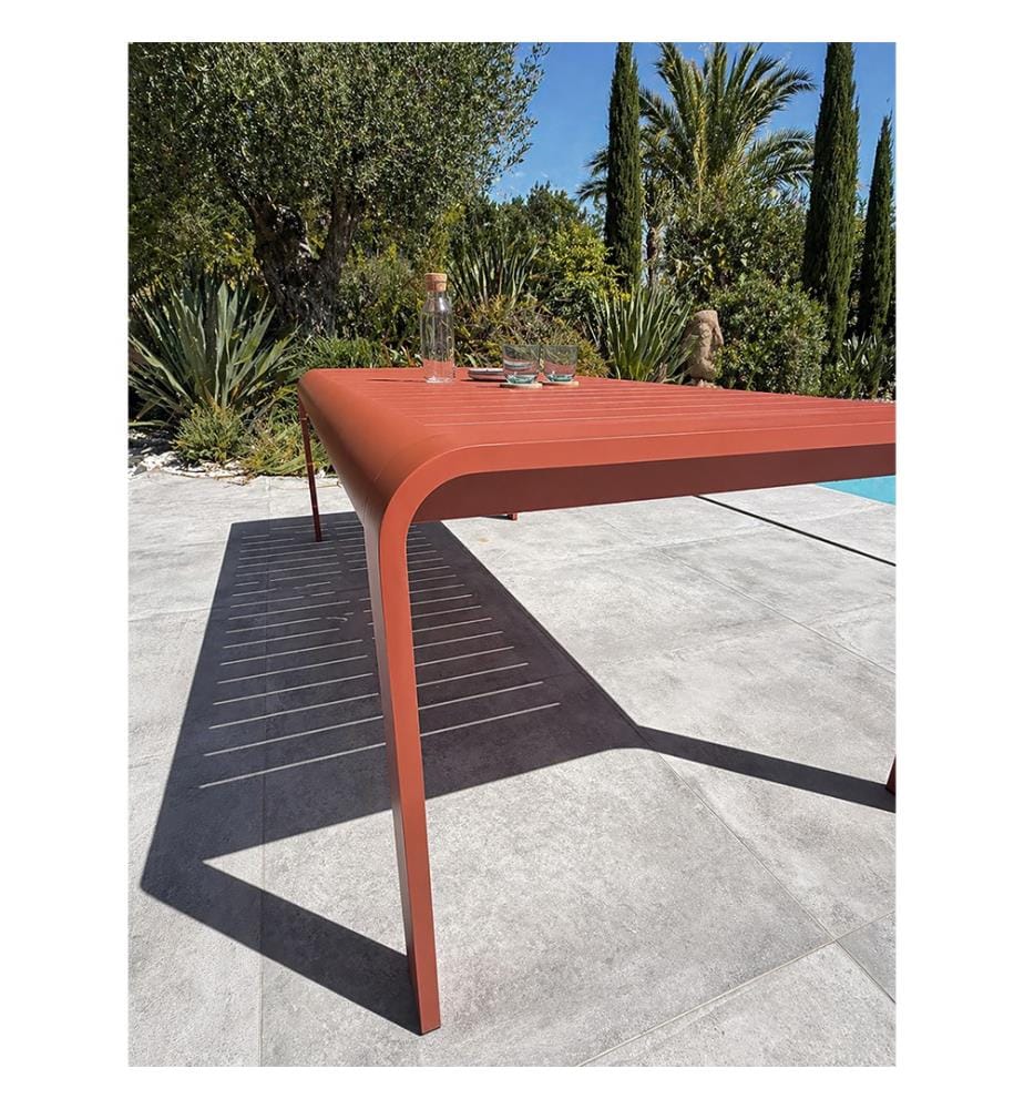 Gartentisch HANOI (220 x 100 cm) aus Aluminium - TERRACOTTA