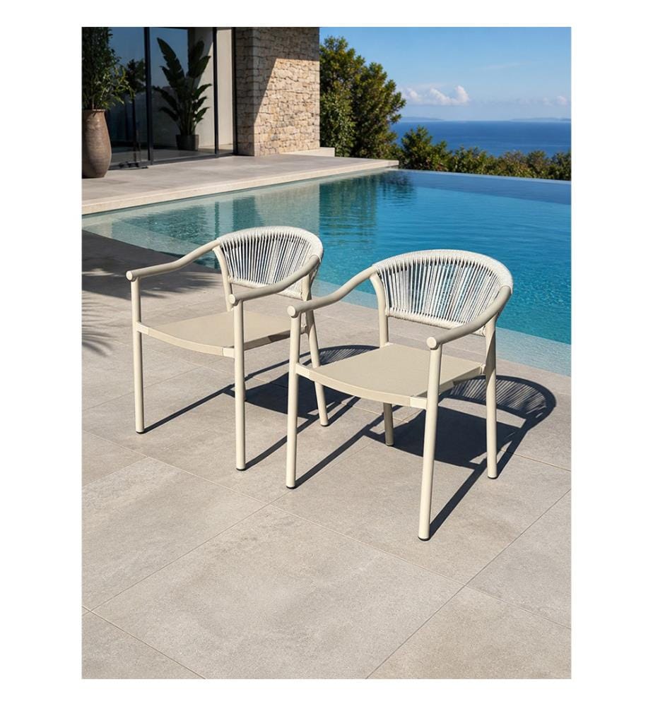 Lot de 2 fauteuils de jardin SUMBA en aluminium - GREGE