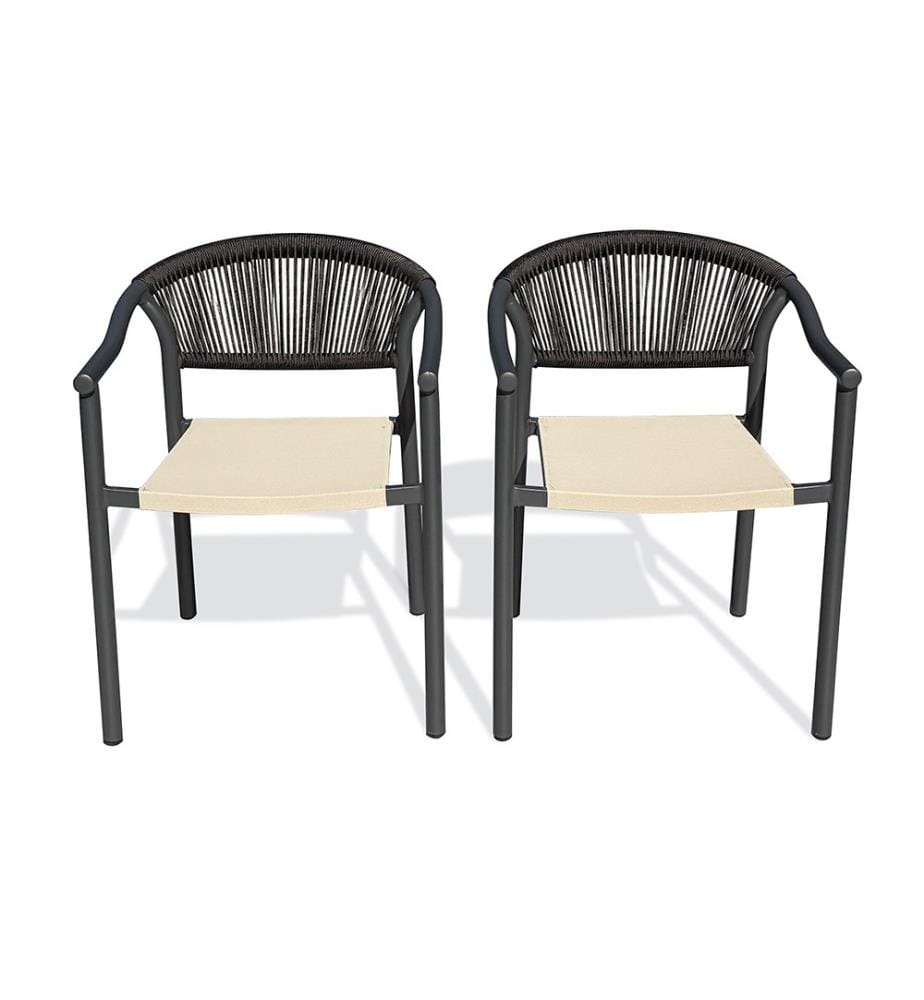 2er-Set SUMBA-Gartenstühle aus Aluminium - ANTHRAZITGRAU