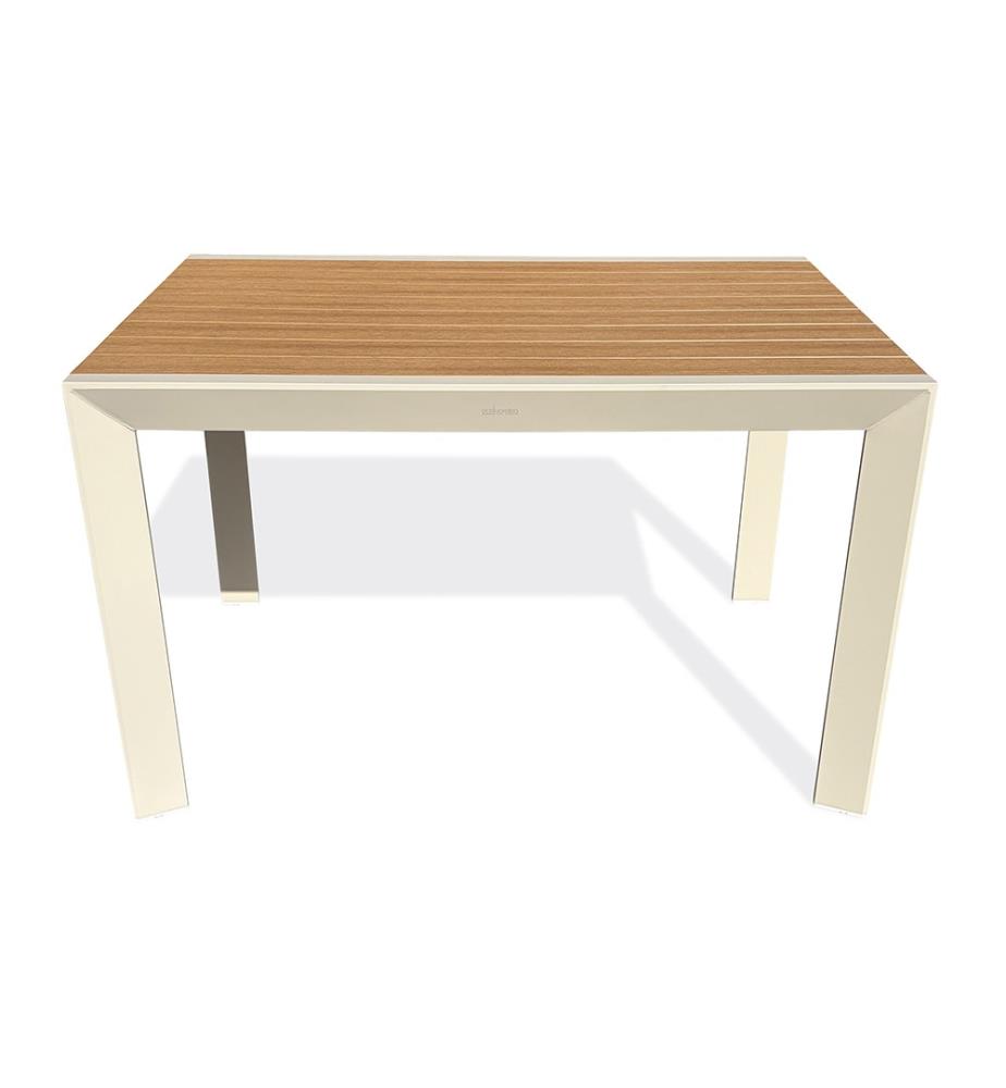 Gartentisch TONGA (120 x 80 cm) aus Aluminium mit Tischplatte aus Polywood in Holzoptik - GREGE