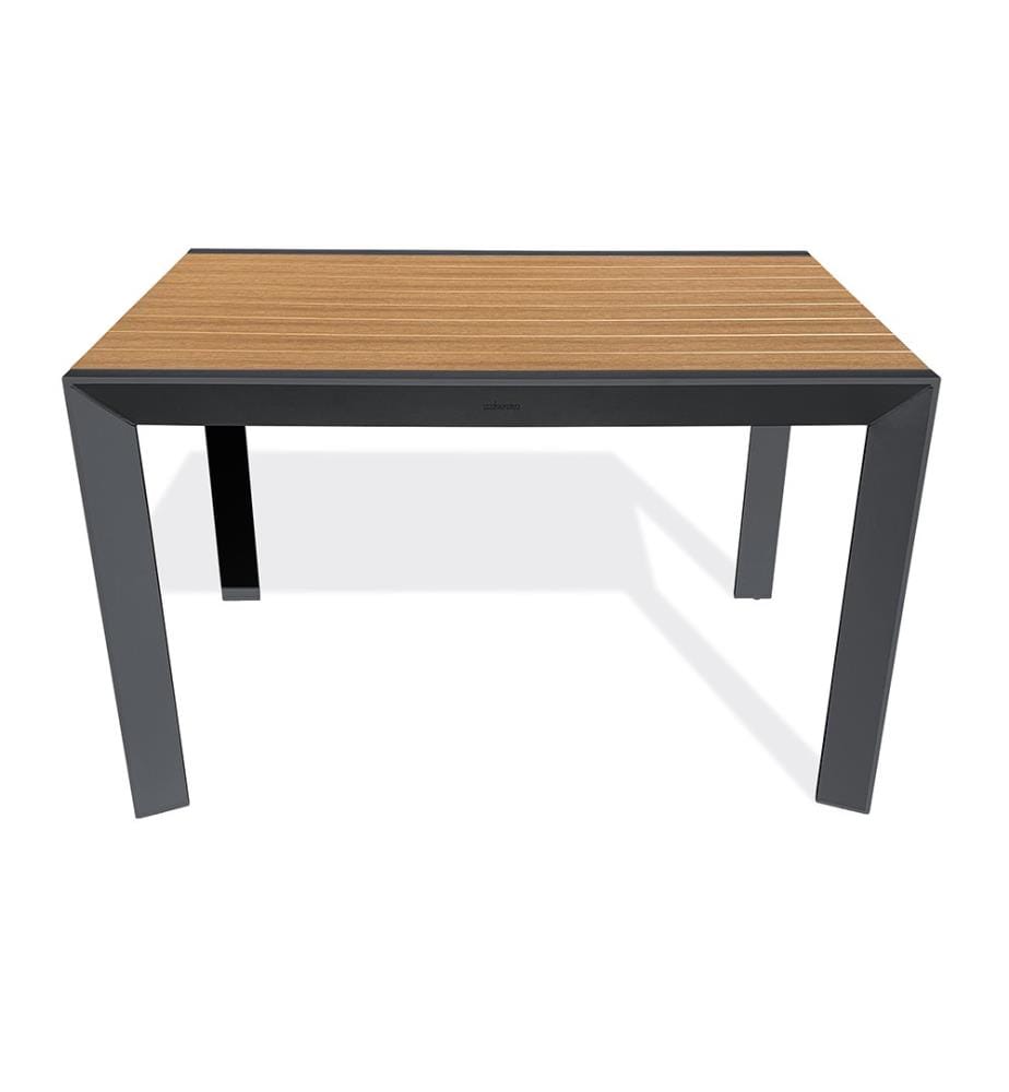 Gartentisch TONGA (120 x 80 cm) aus Aluminium mit Tischplatte aus Polywood in Holzoptik - ANTHRAZITGRAU