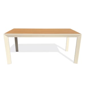 Gartentisch TONGA (170 x 80 cm) aus Aluminium mit Tischplatte aus Polywood in Holzoptik - GREGE