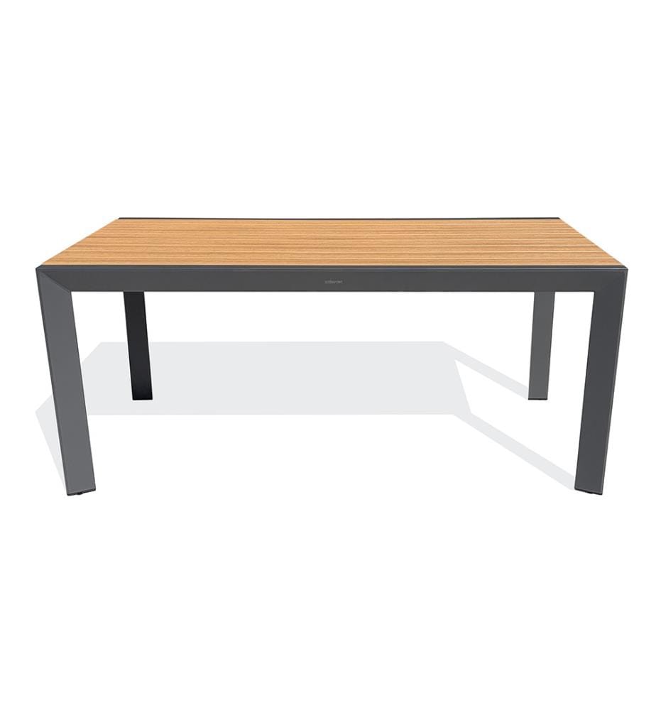 Gartentisch TONGA (170 x 80 cm) aus Aluminium mit Tischplatte aus Polywood in Holzoptik - ANTHRAZITGRAU