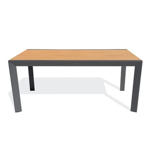 Gartentisch TONGA (170 x 80 cm) aus Aluminium mit Tischplatte aus Polywood in Holzoptik - ANTHRAZITGRAU