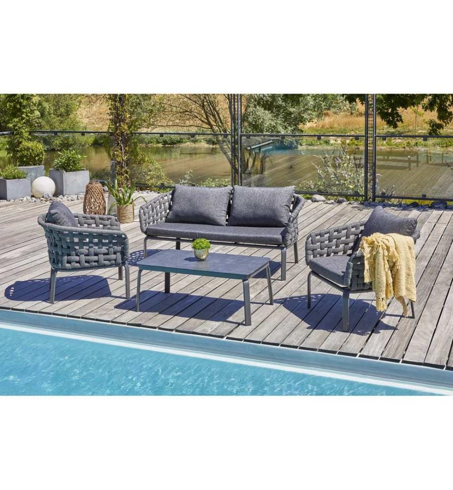 Gartenmöbel Camargue 4-Sitzer - Grau Anthrazit