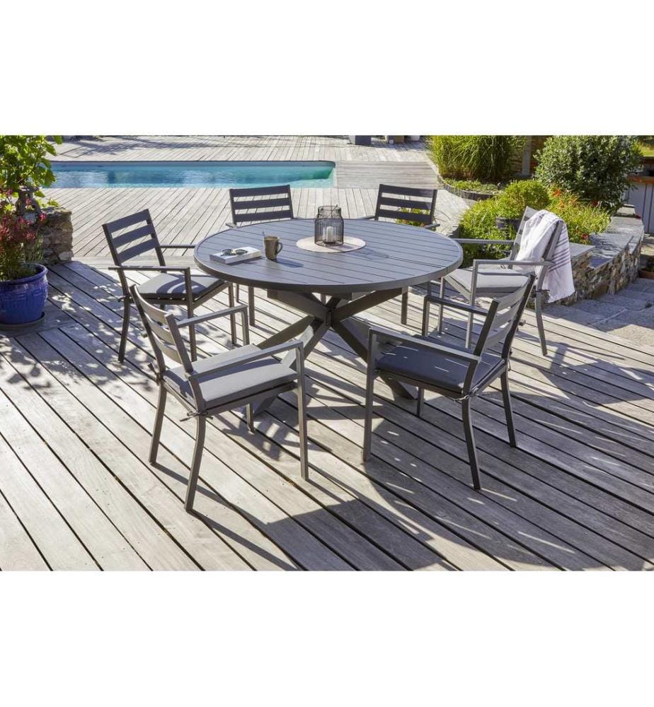 Ensemble Repas Pelosa 6 Places - Gris Anthracite