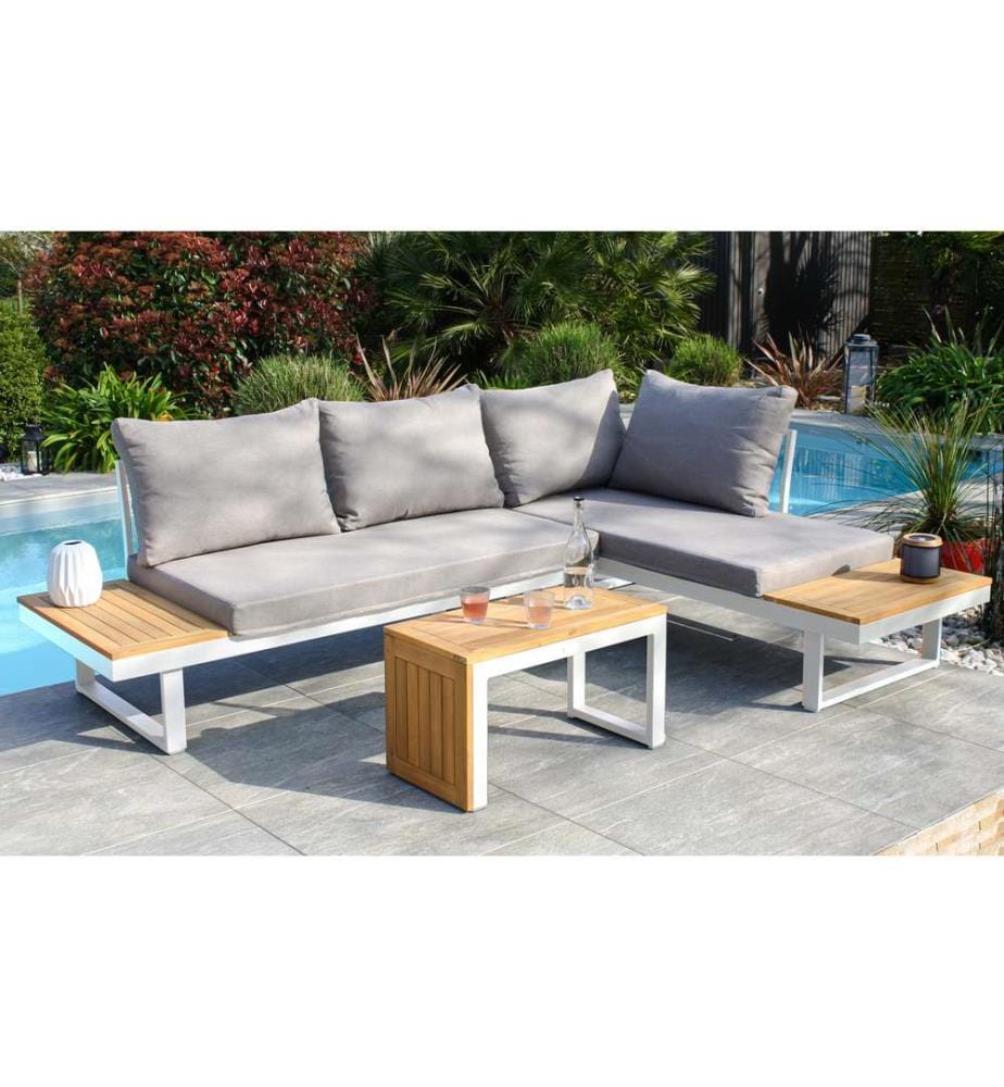 Salon de Jardin Modulable Tokyo 4 Places - Blanc