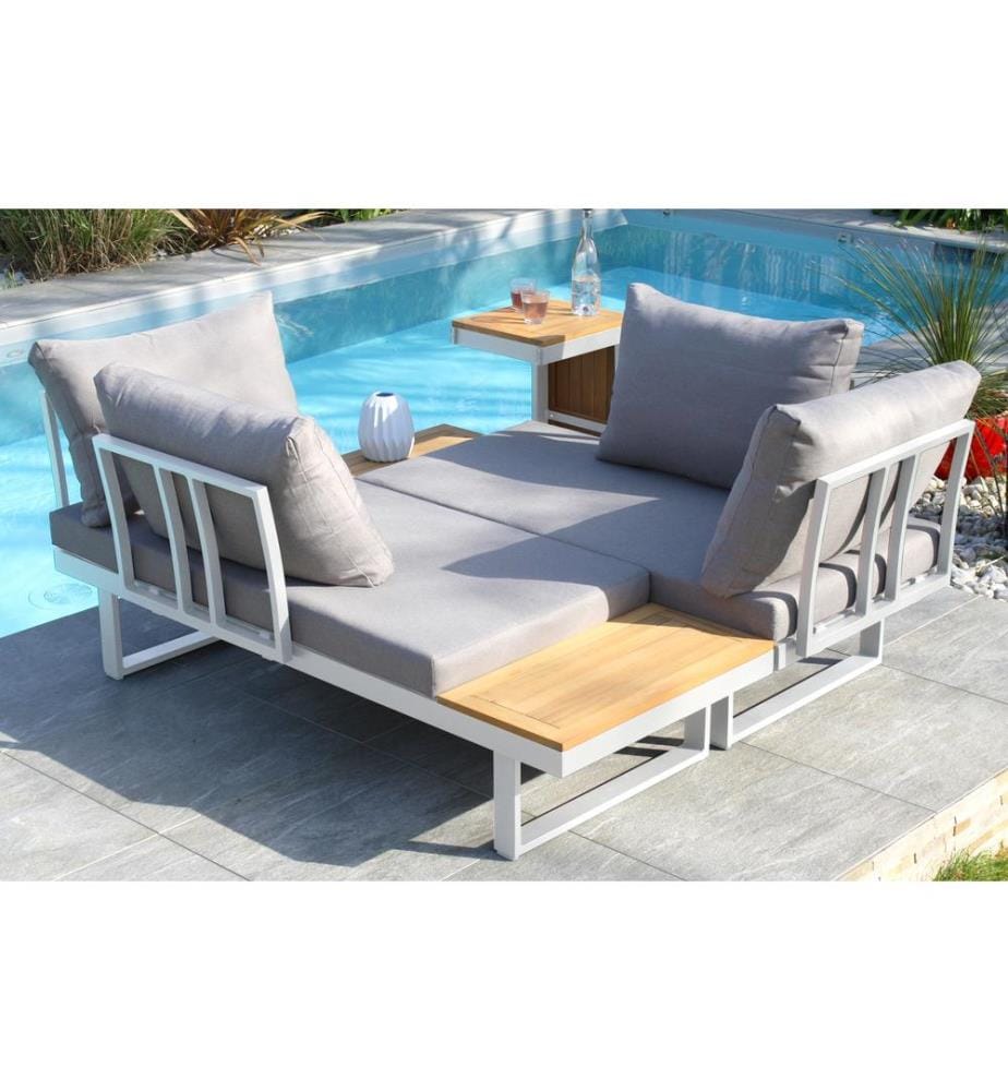 Salon de Jardin Modulable Tokyo 4 Places - Blanc