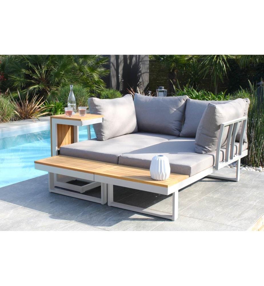Salon de Jardin Modulable Tokyo 4 Places - Blanc