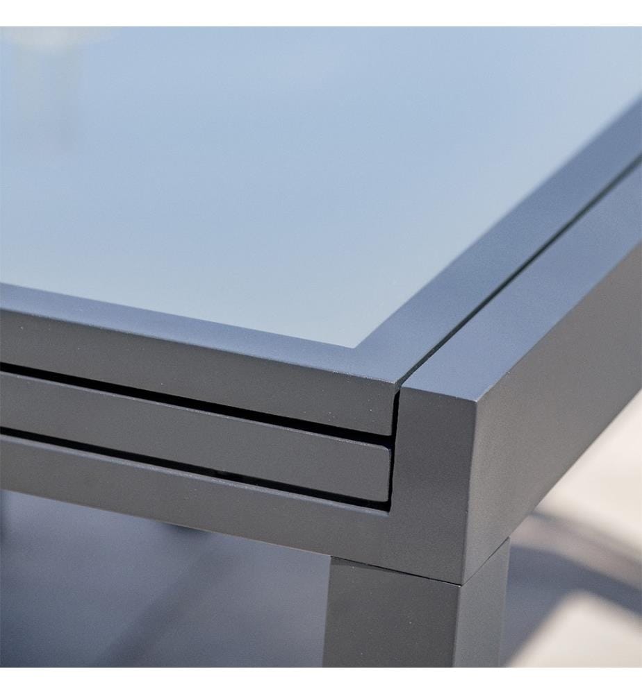 Ensemble Repas de Jardin Tolède 6 Places - Gris Anthracite
