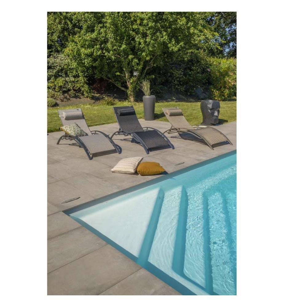 Lot de 2 Bains de Soleil CL76 - Noir