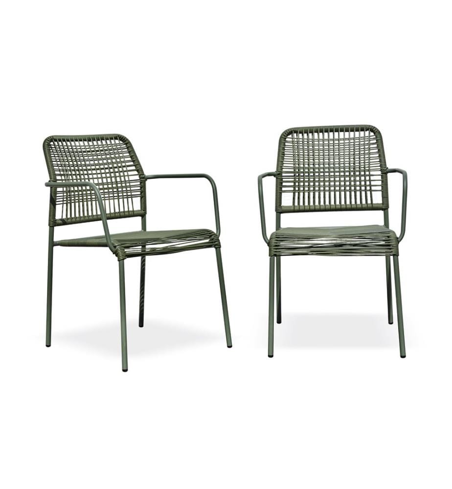 2er-Set Gartensessel Marceau - Olive