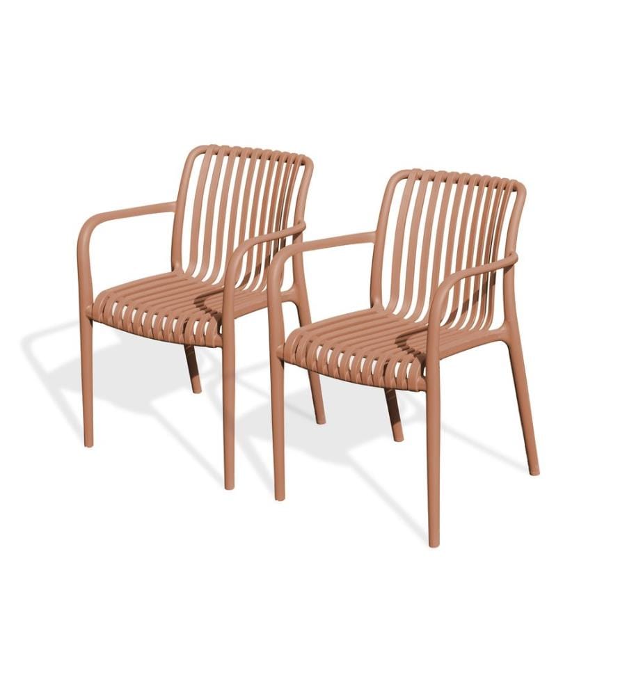 Lot de 2 Fauteuils de Jardin Tiago - Terracotta