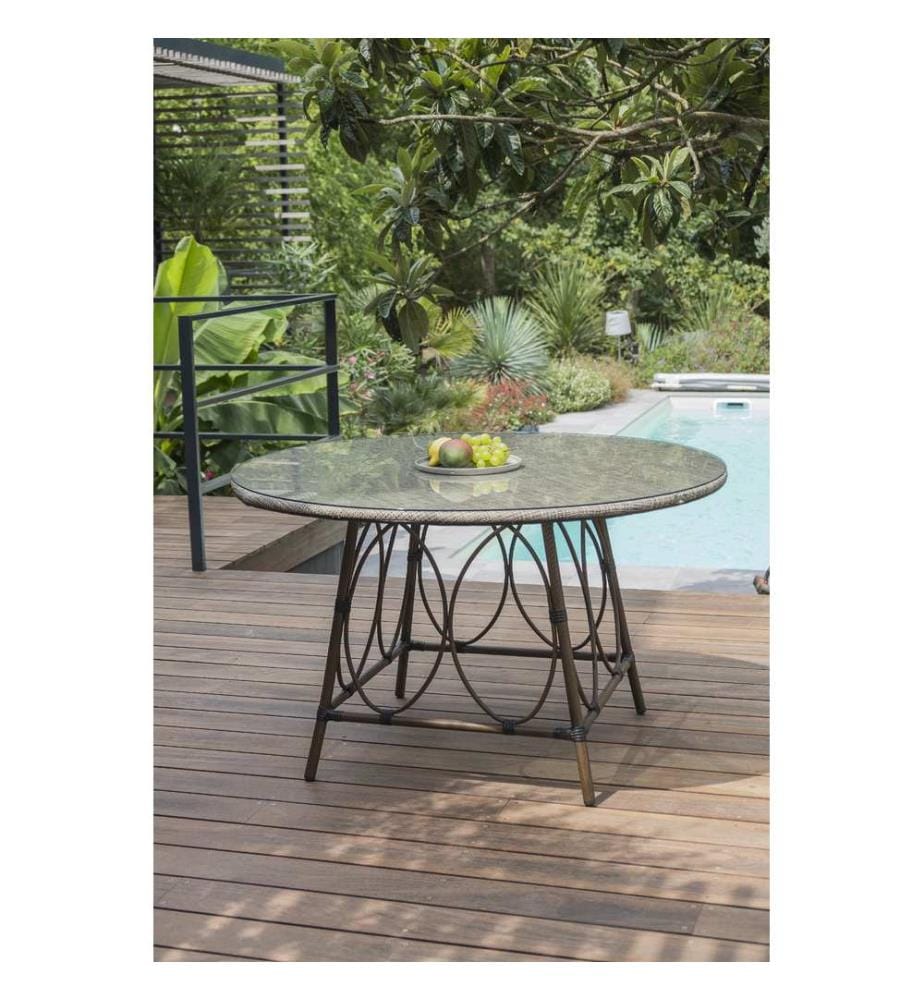 Table de Jardin Ushuaïa Ronde Ø 125 cm - Marron