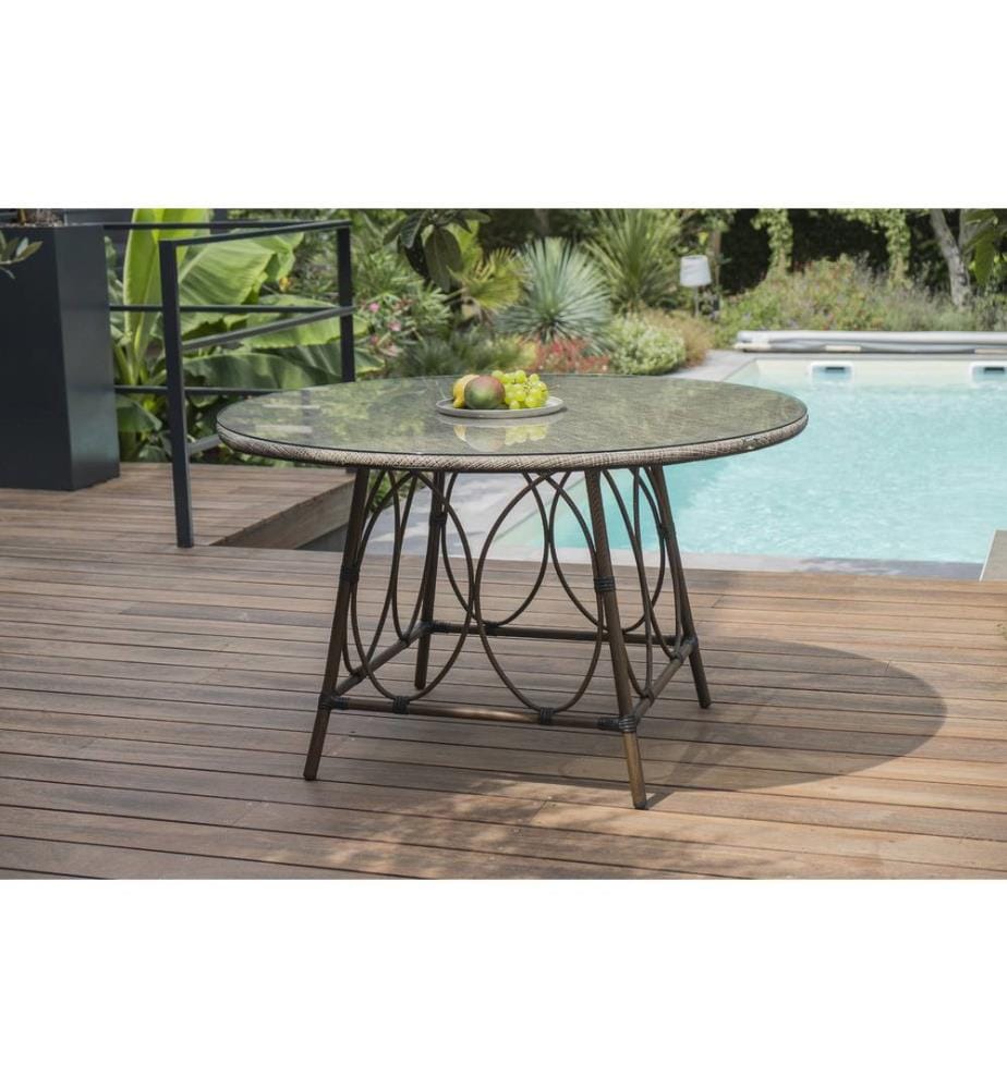 Table de Jardin Ushuaïa Ronde Ø 125 cm - Marron