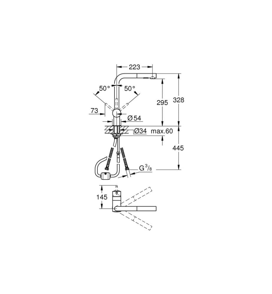 GROHE - Robinetterie de cuisine Minta 1/2, chromé