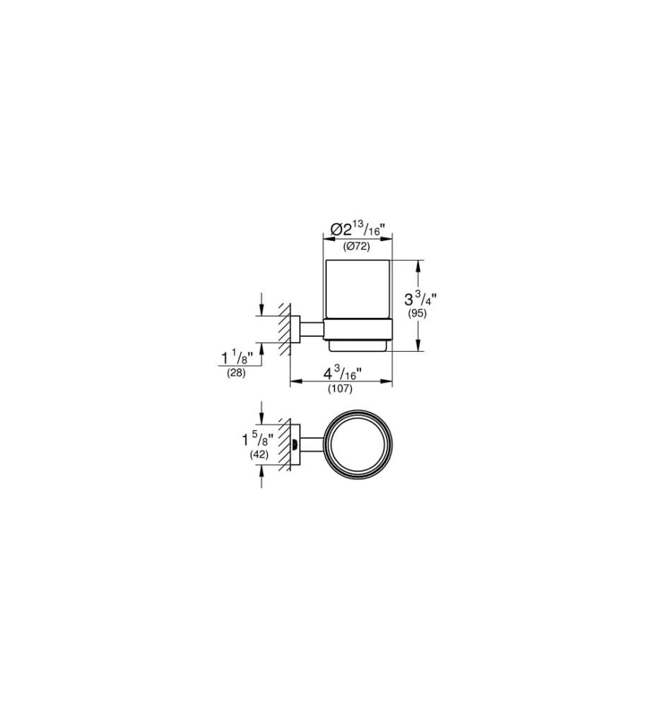 GROHE - Glashalter Chrom, inkl. Glas