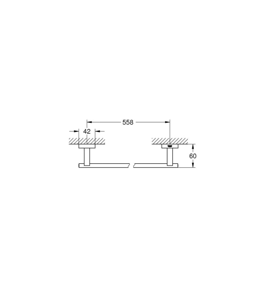 GROHE - Handtuchhalter Essentials Cube 60 cm, Chrom