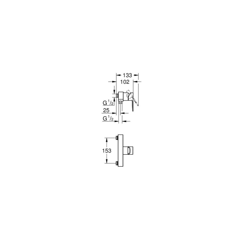 GROHE Mitigeur de douche Lineare 153 mm, 1/2', Chrome