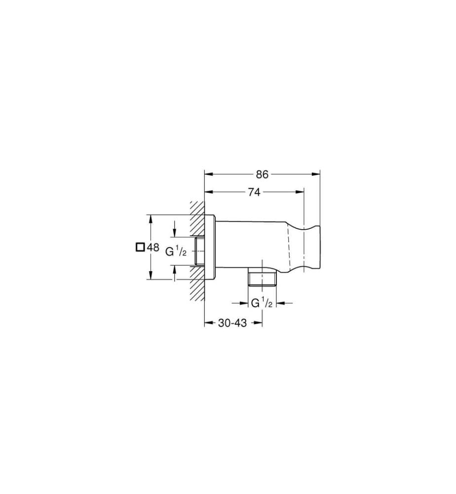 GROHE Rainshower Neutral Wandanschlussbogen Mattschwarz