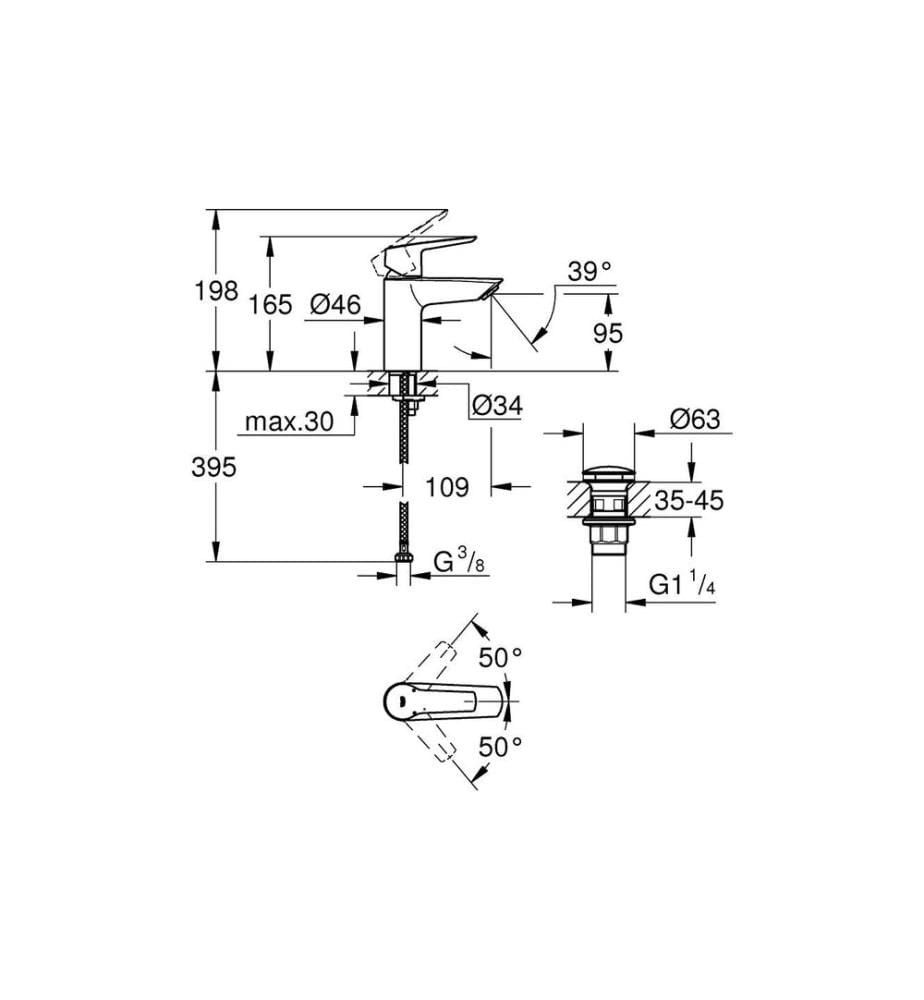 GROHE Lavaboarmatur Start S-Size Mattschwarz