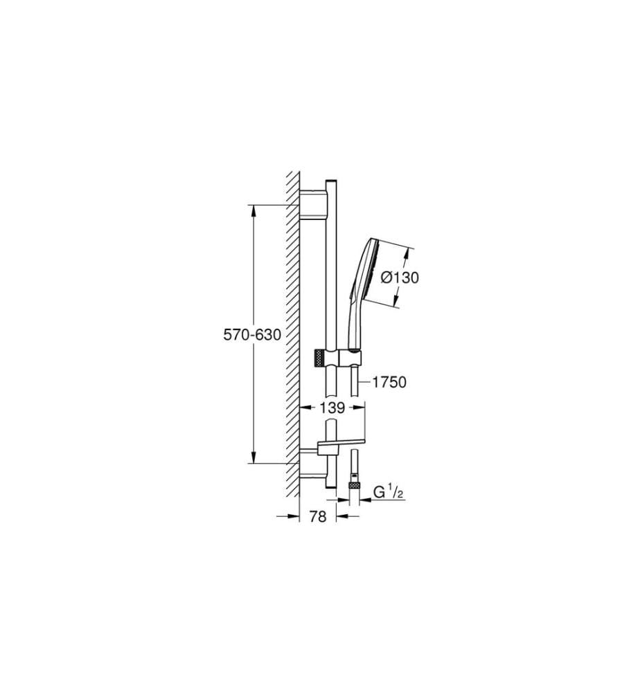 Ensemble de douche GROHE Rainshower SmartActive 130 Chrome