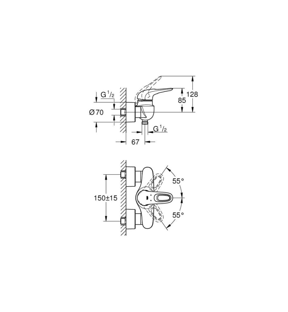 GROHE Mitigeur de douche Eurostyle 1/2', chromé