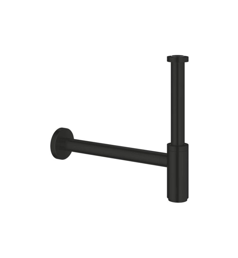 GROHE Siphon 1 1/4 pouce noir mat avec rosace coulissante