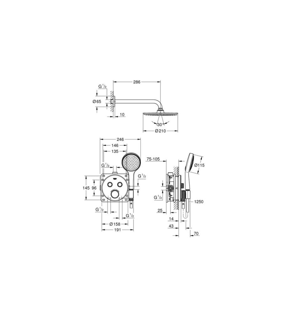 GROHE Système de douche Grohtherm SmartControl