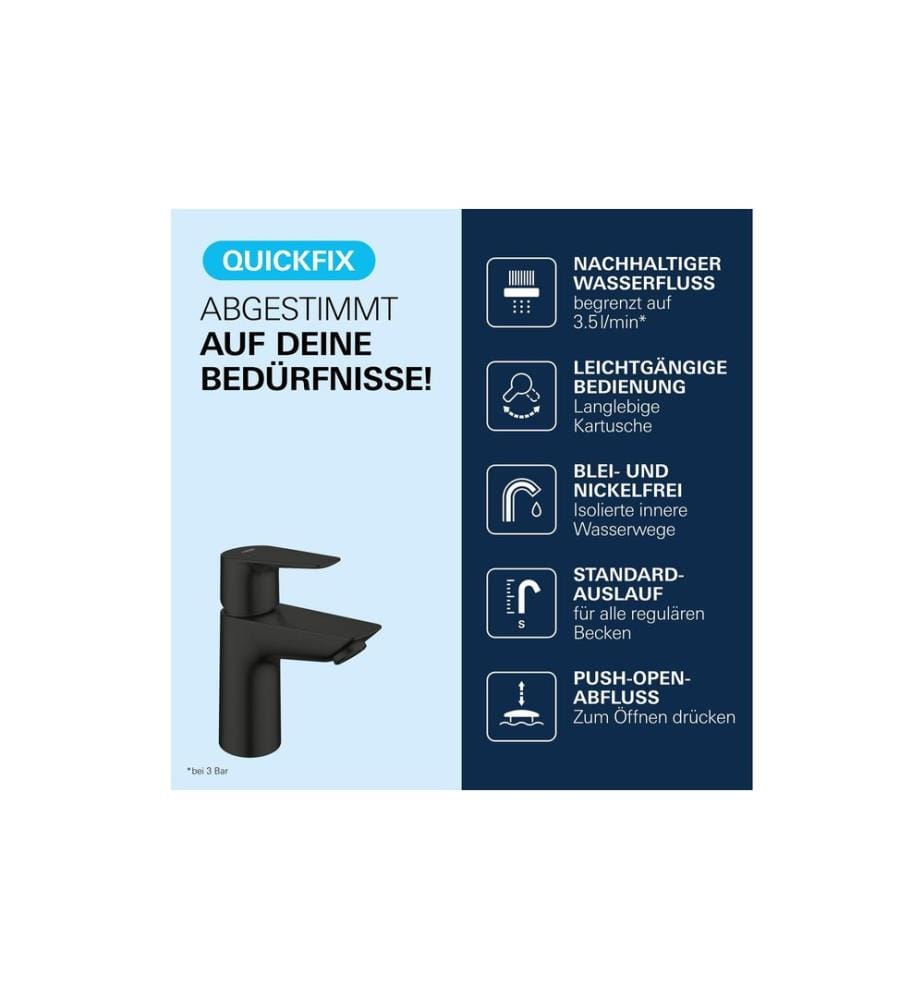 GROHE Démarrage Edge debout noir Mitigeur monocommande