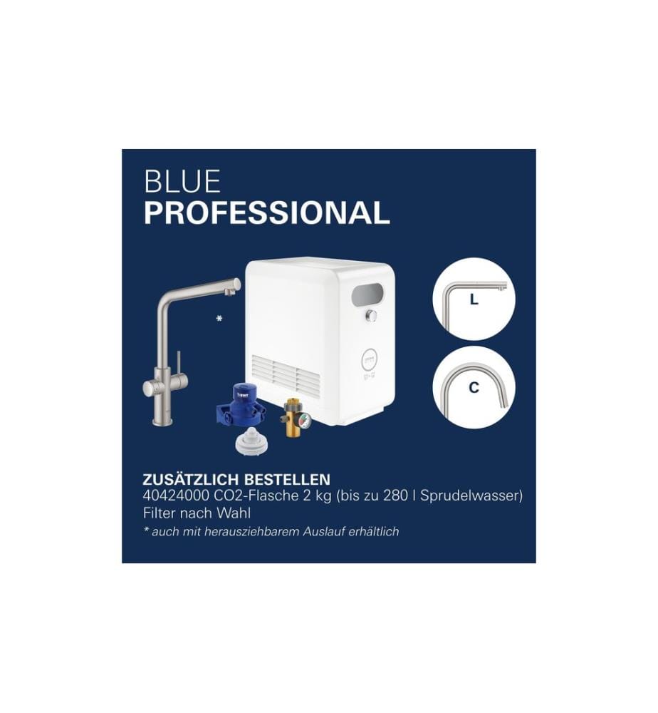 GROHE Küchenarmatur Blue Professional L-Auslauf Set Chrome