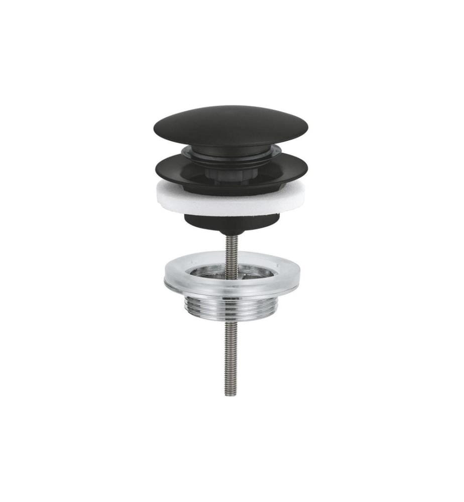 GROHE Garniture d'écoulement 65807 Bouchon Push-Open noir mat