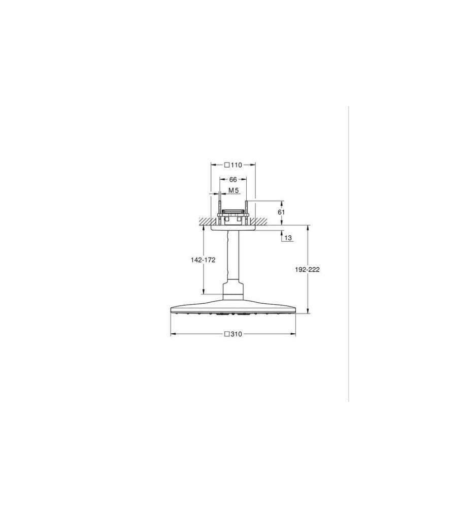 GROHE Kit RSH SmartActive 310 Douche de tête au plafond, bras de 142 mm