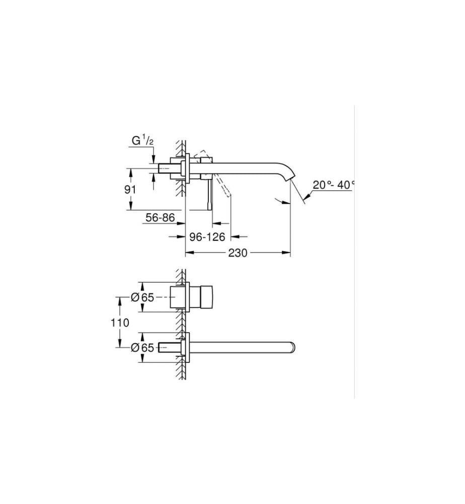 GROHE Essence Waschtischarmatur Bodenstehend, Grösse L