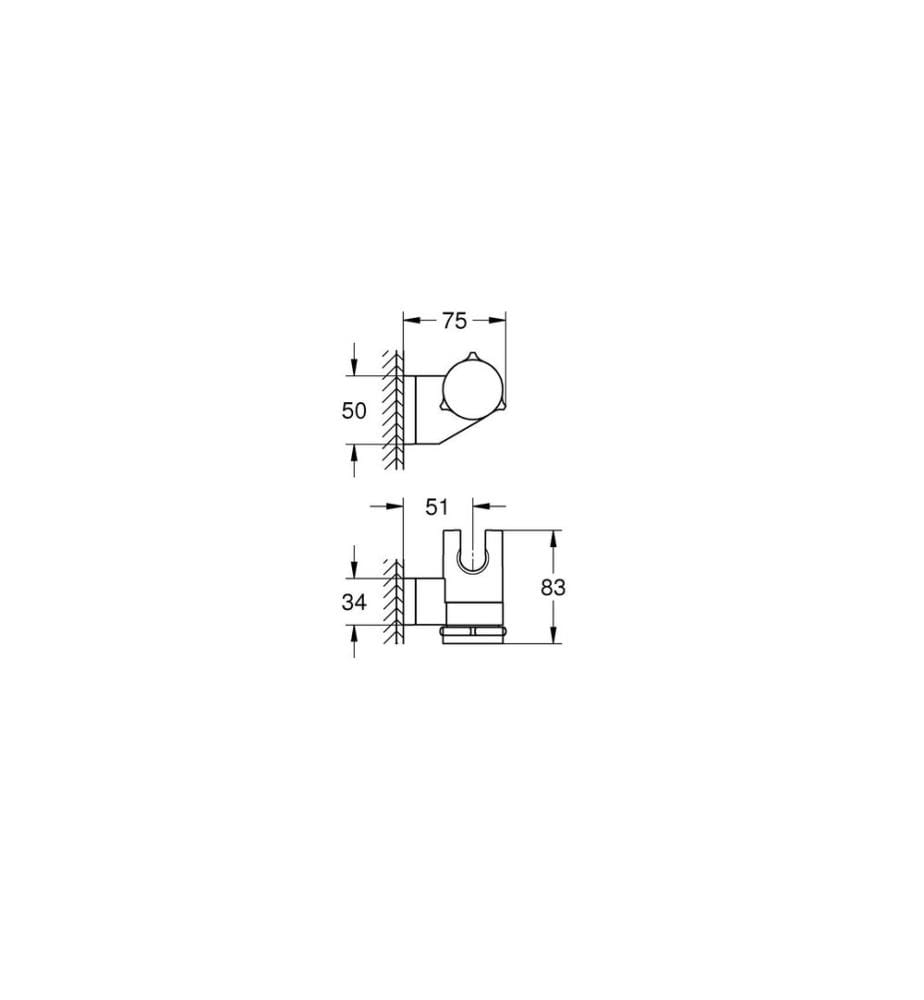 GROHE Support de douche à main réglable noir mat