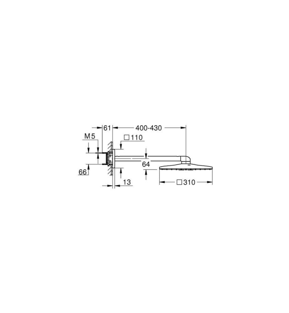 GROHE Rainshower SmartActive Kopfbrauseset, Arm 400 mm
