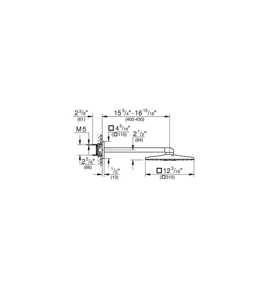 GROHE Rainshower SmartActive Kopfbrauseset, Arm 400 mm