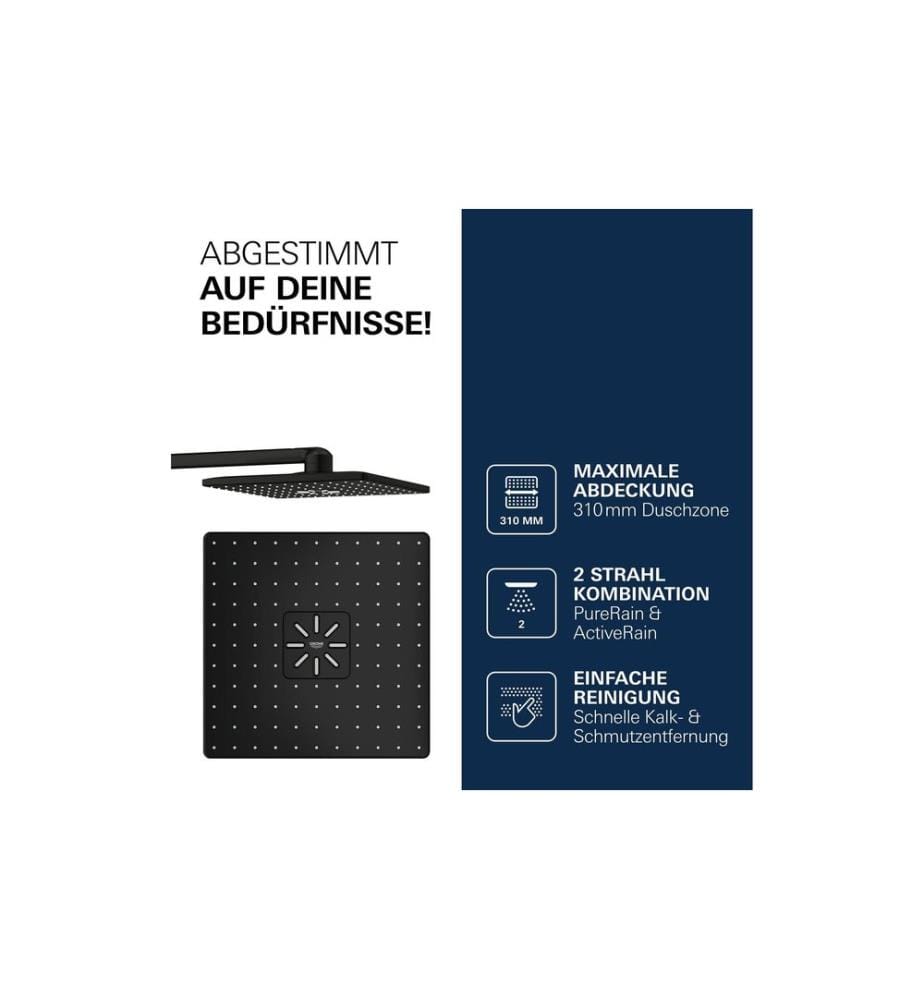 GROHE Rainshower SmartActive Kopfbrauseset, Arm 400 mm