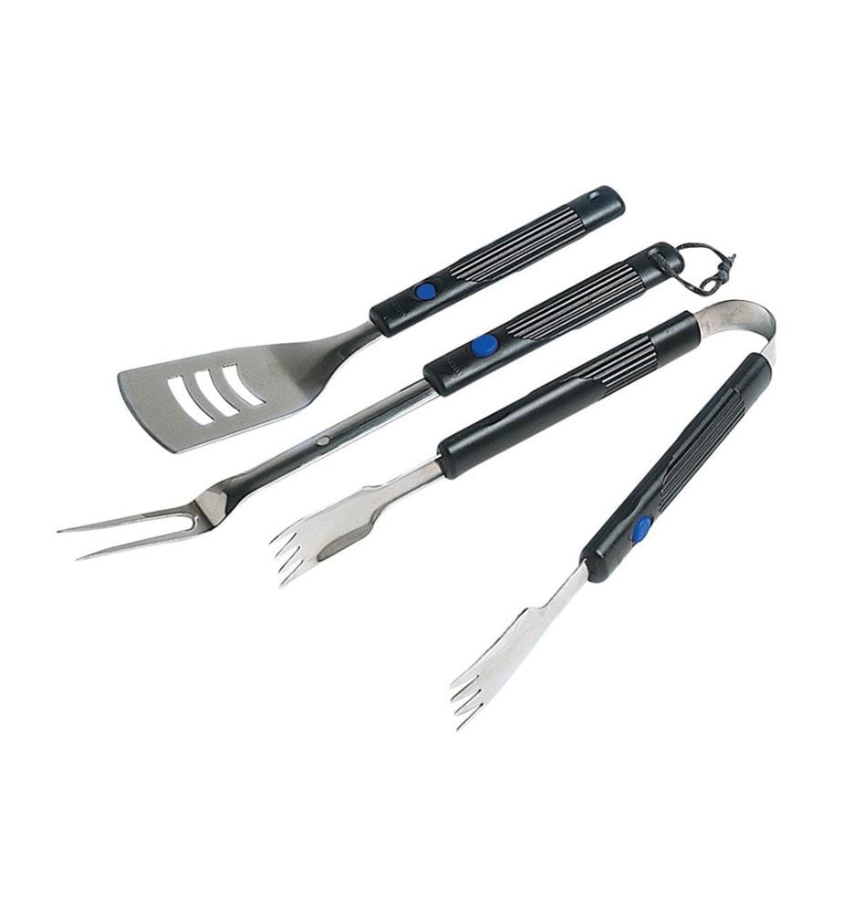 Set mit 3 Utensilien (erweiterbar) - Schwarz und Silber