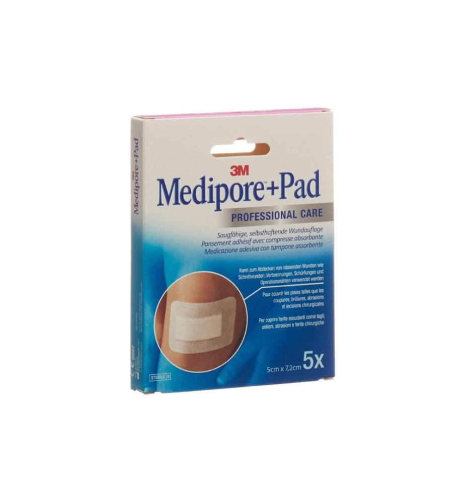 3M Medipore - Wundpflaster Medipore + Pad 5 cm x 7.2 cm 5 Stück