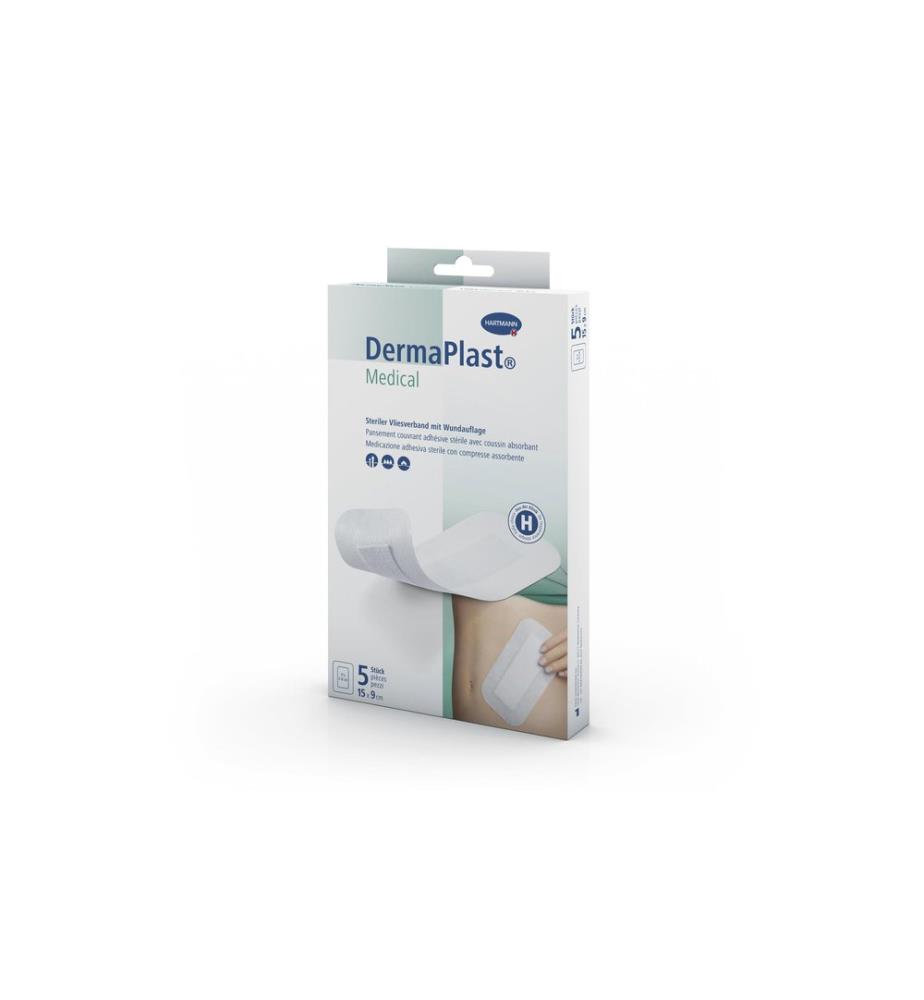 DermaPlast - Medical Vliesverband 15 x 9 cm, 5 Stück