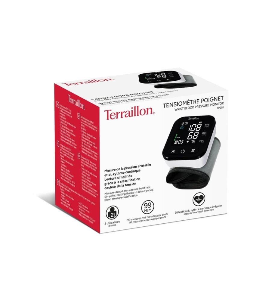 Terraillon - Blutdruckmessgerät TB251 Oberarm Kunststoff Schwarz Weiss