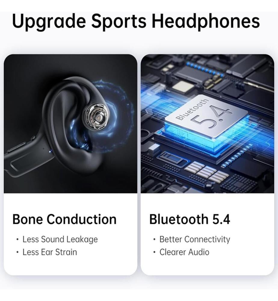 Écouteurs de Sport Ouverts Kinglucky X7 Bone Conduction Noir