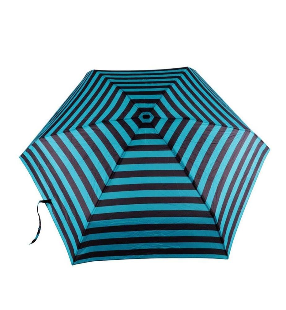 Mini parapluie Rayures Noires et Vertes - Noir