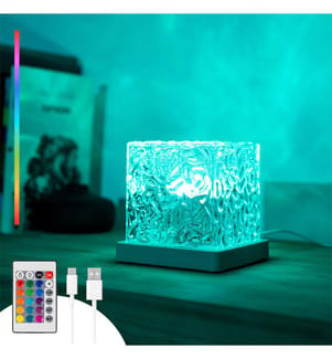 Wiederaufladbarer Nordlicht-LED-Projektor Boralamp - Transparent und grau