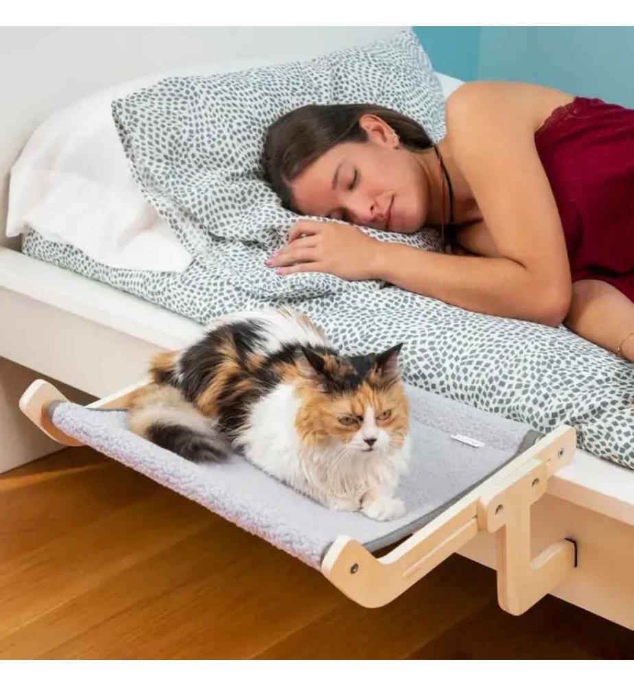 Hamac Suspendu pour Chats Hamacat Gris, Beige