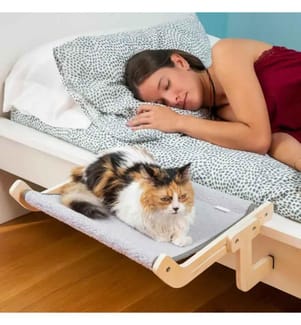 Hamac Suspendu pour Chats Hamacat Gris, Beige