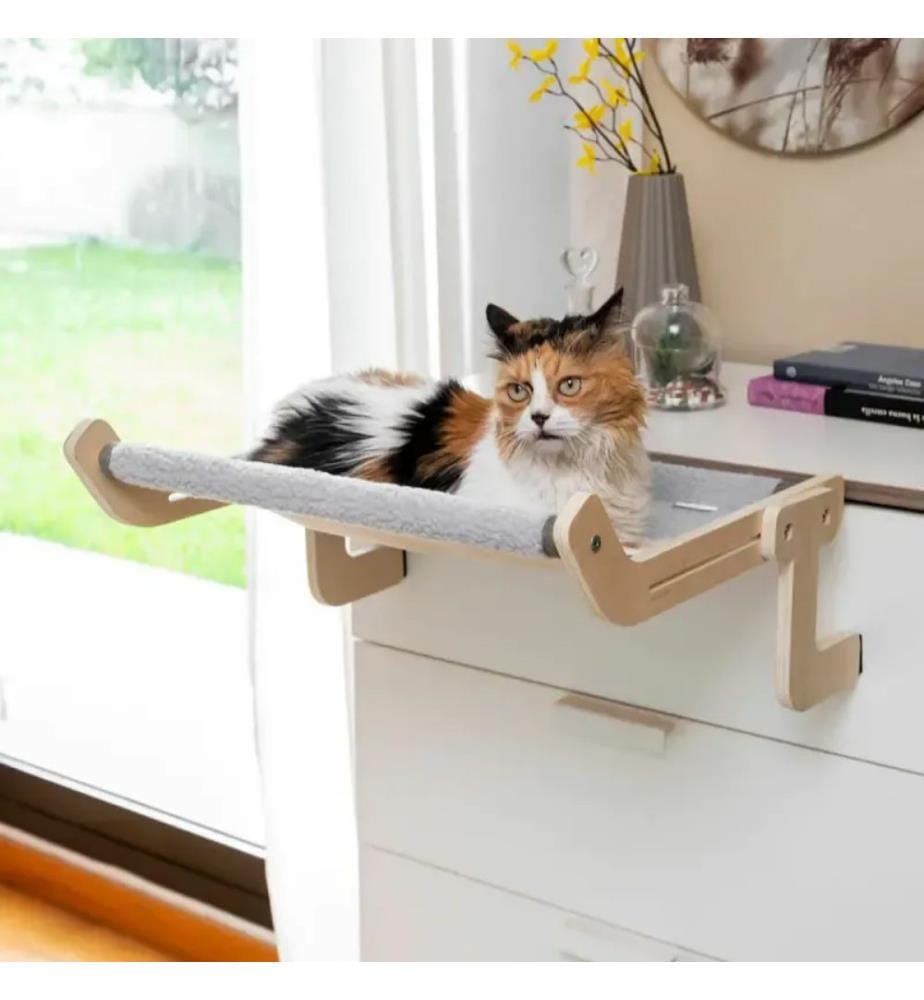 Hamac Suspendu pour Chats Hamacat Gris, Beige